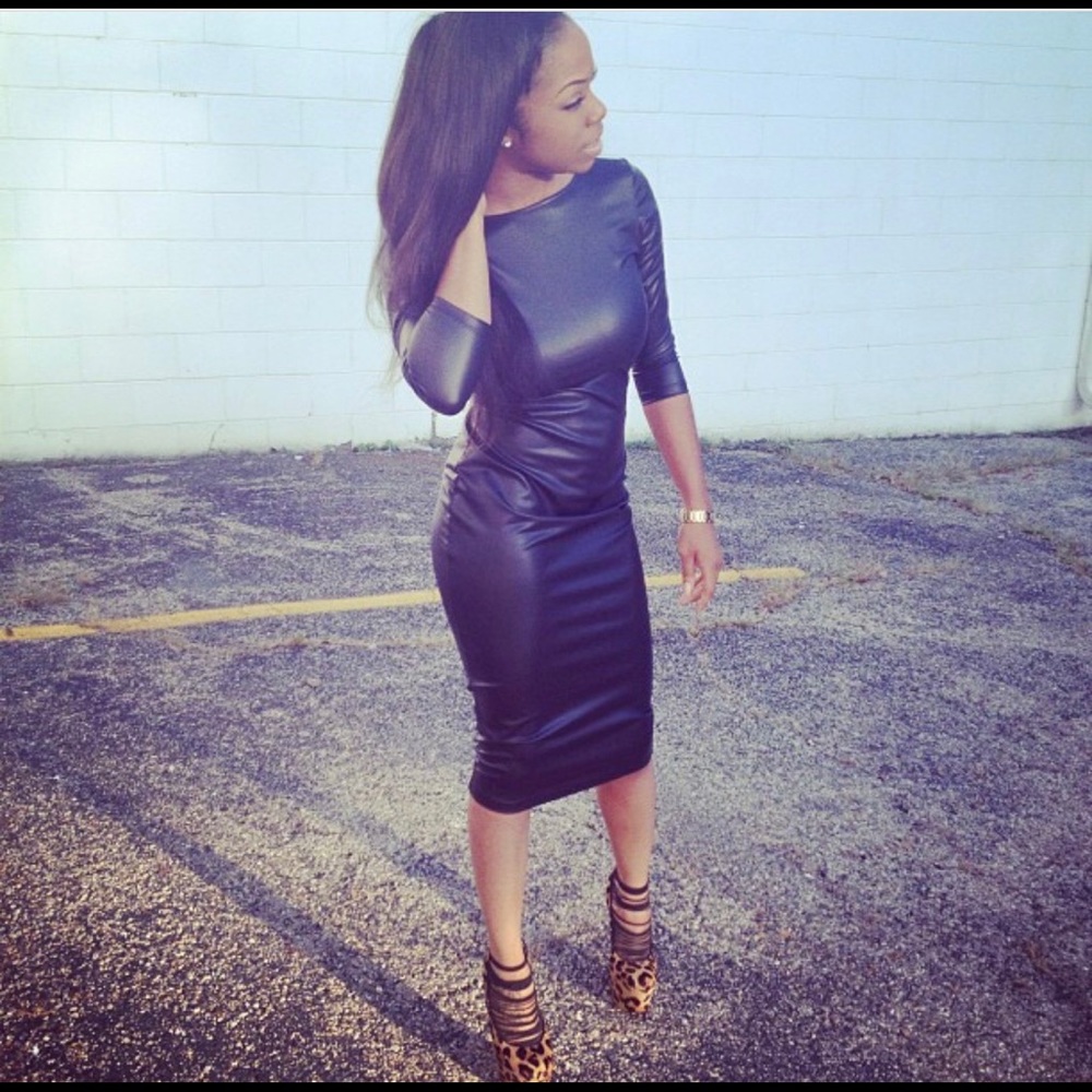 Black leather dress M and L BRAND NEW